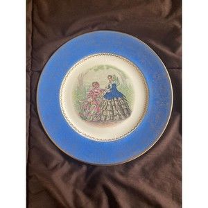 Vintage blue Century by Salem 23 Karat gold plate two women made in USA